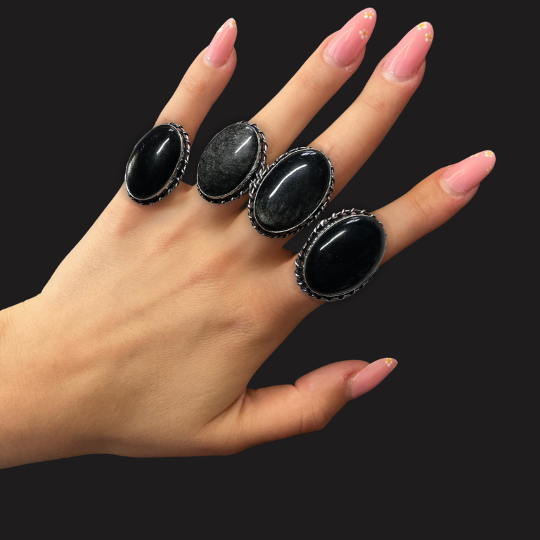 Anelli in Ossidiana argento