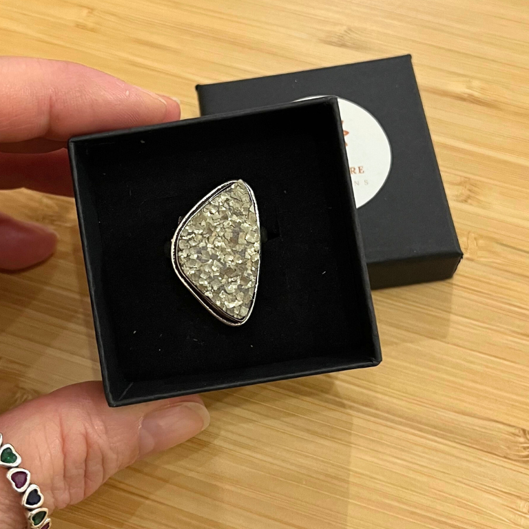 Anello regolabile in Pirite