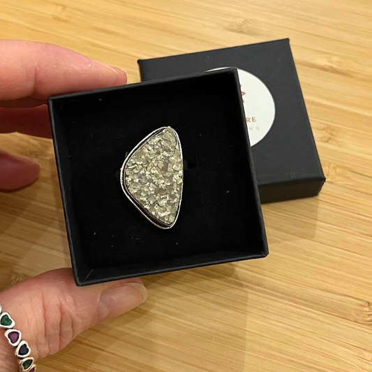 Anello regolabile in Pirite