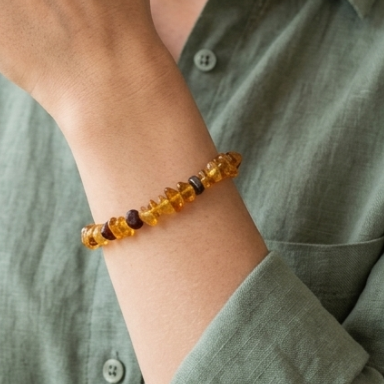 Bracciale in Ambra Naturale – Luce vitale, Calore, Protezione