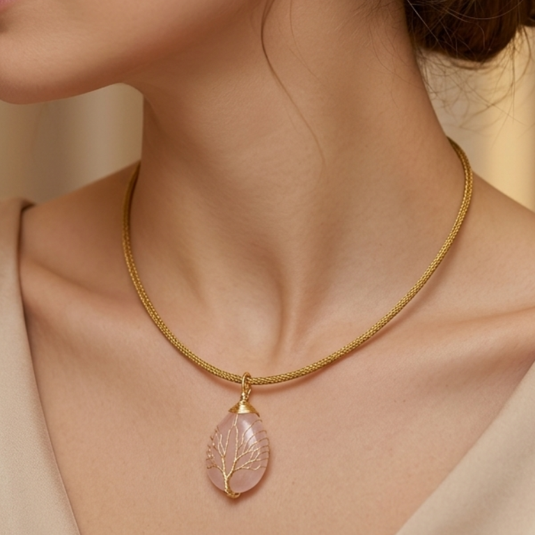 Collana in Capim Dourado con Pietre naturali