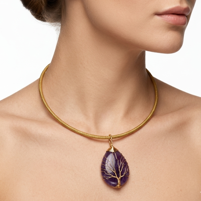 Collana in Capim Dourado con Pietre naturali