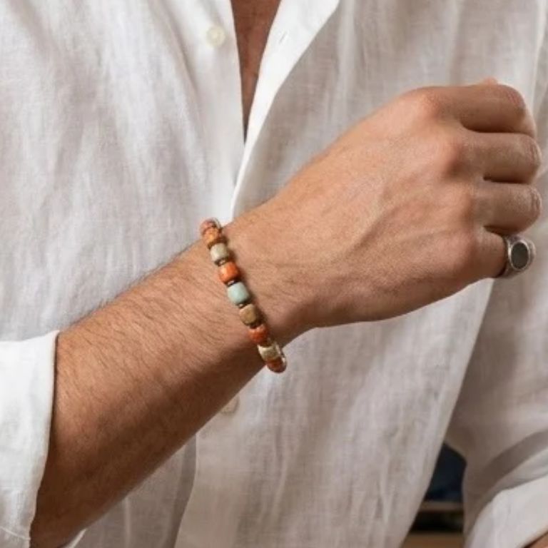 Bracciale in Diaspro Impression e Ematite