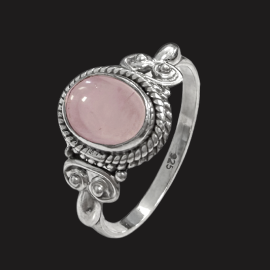Anello in argento con Quarzo rosa