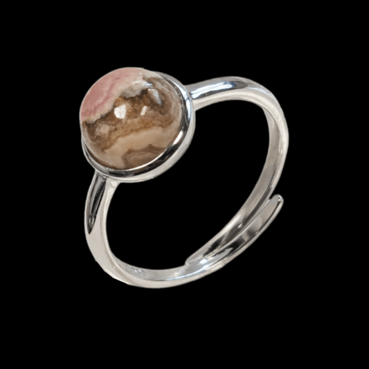 Anello in Rodocrosite – Regolabile in Argento 925