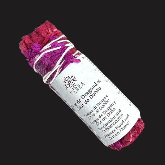 Fascio di Salvia Bianca con Fiori di Dalia e Sangue di Drago