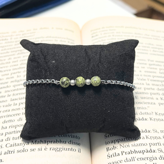 Bracciali con pietre naturali su catena Acciaio