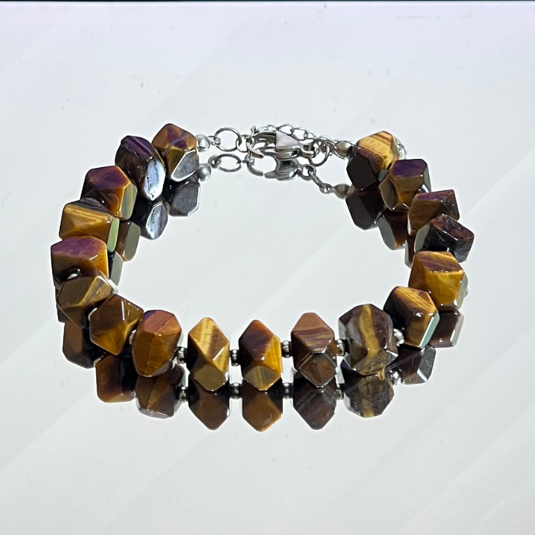 Bracciale Uomo in Occhio di Tigre Naturale