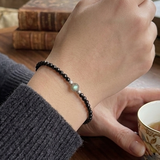 Bracciale Tormalina Nera e Labradorite