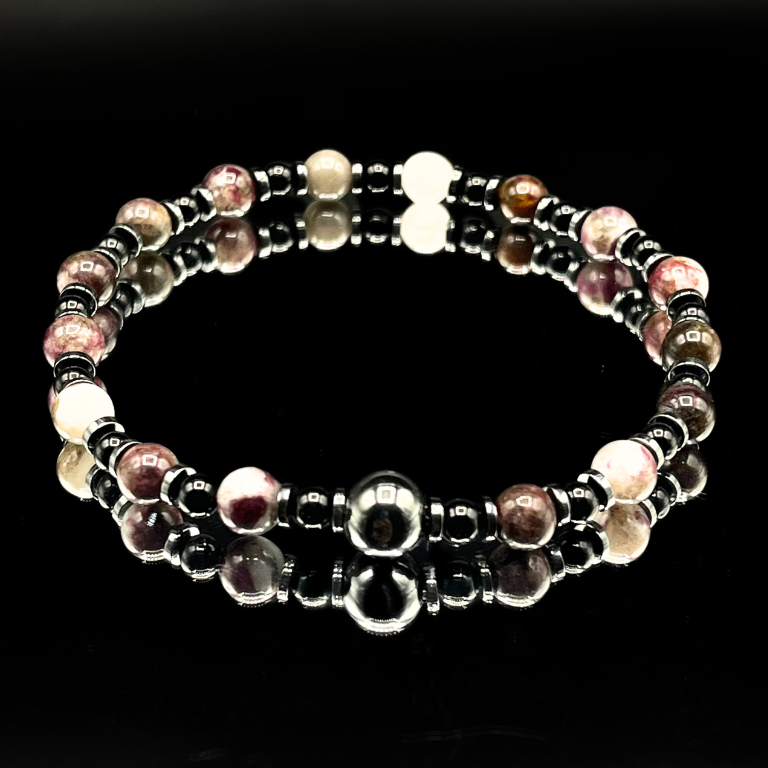 Bracciale Tormalina Rosa & Tormalina Nera