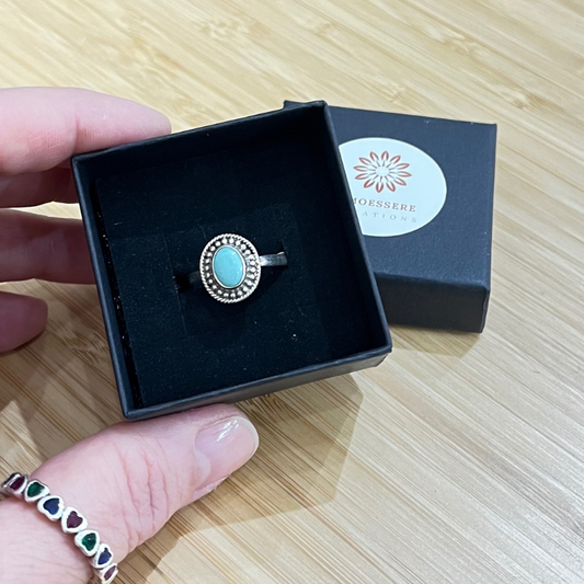 Anello in argento e Turchese Tibetano