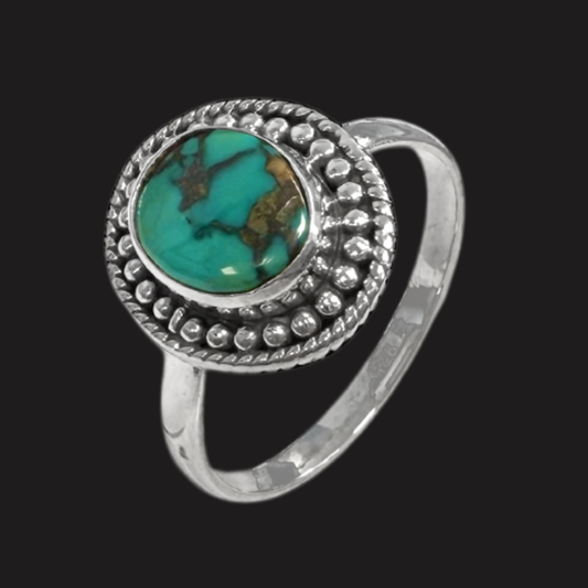Anello in argento e Turchese Tibetano