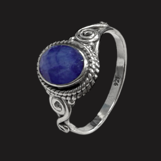 Anello Zaffiro Blu e Argento 925